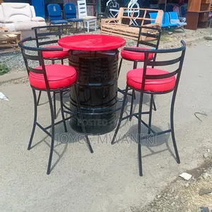 Red and Black Bar Set, With Custom Drum Table