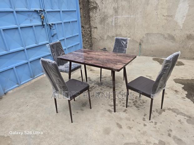 Metallic Leg Dining/Wooden Dining Table - thumbnail 2