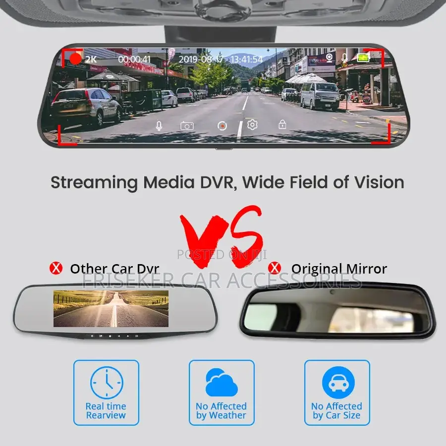 Frisker 10" Hd Wifi Dual Dash Cam
