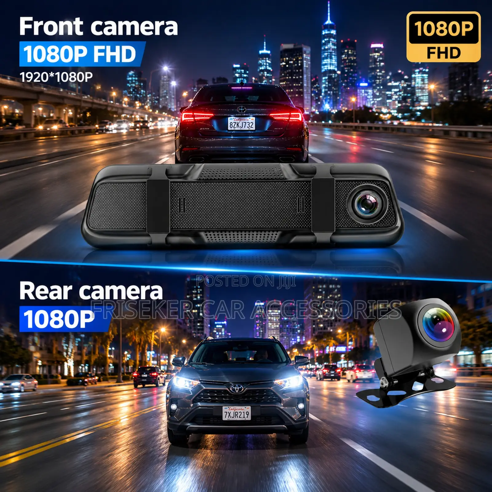 Frisker 10" Hd Wifi Dual Dash Cam