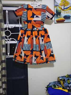 Girls' African Print Cotton Dress
