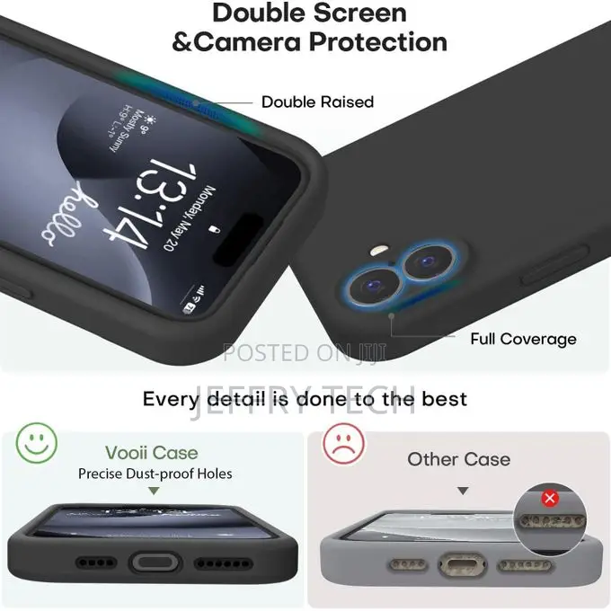 Soft Silicone Slim Fit Cover Case for Apple iPhone 16 Plus - Black
