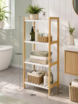 4-Tier Bamboo Bathroom Rack