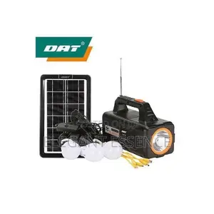 Dat Solar Lighting Kit: FM Radio, 4 Led Bulbs, Torch, Charging Kit