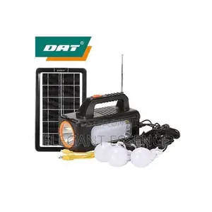 Dat Solar Lighting Kit: FM Radio, 4 Led Bulbs, Torch, Charging Kit
