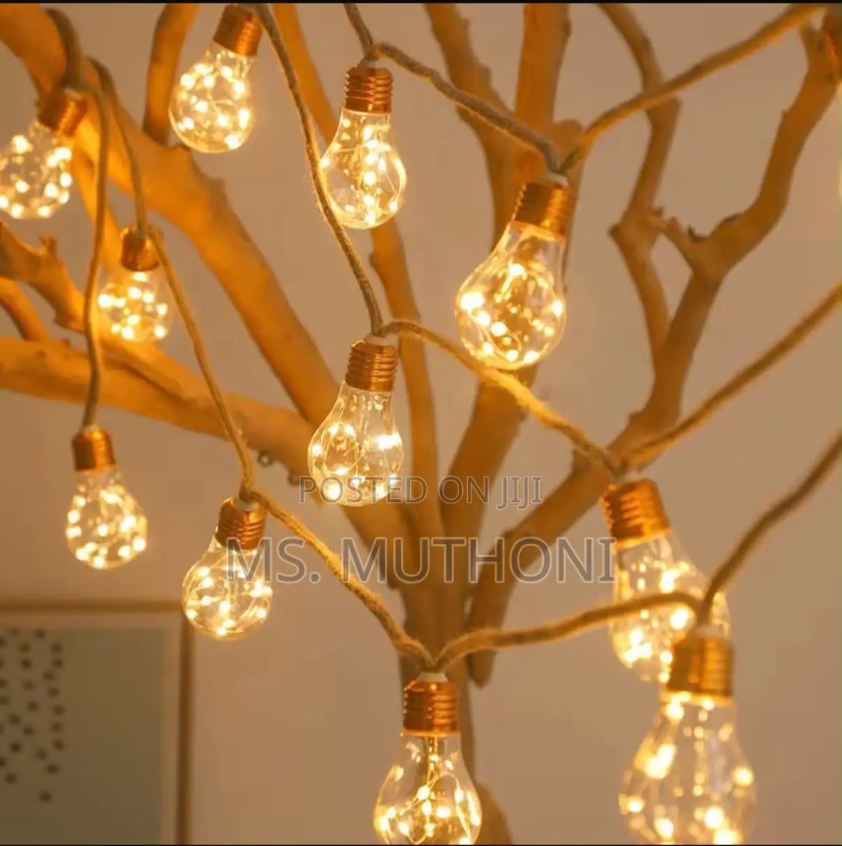 10m Vintage Hemp Rope Christmas Lights — USB + Solar | in Outdoor