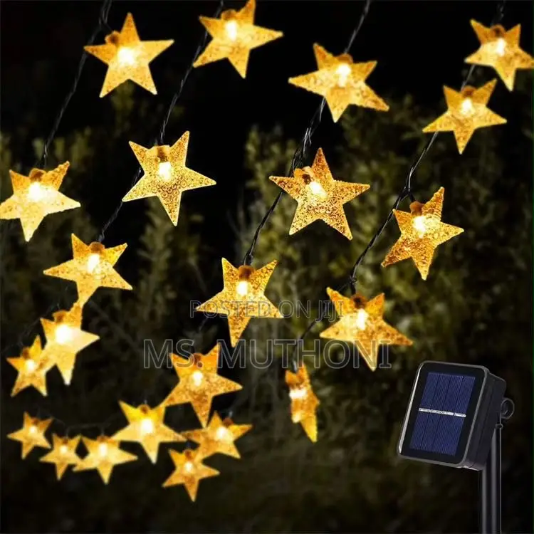 12 M (100 Stars ) Solar Powered Outdoor Star Fairy Lights