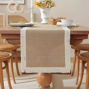 30*275 Cm Natural Burlap Linen Woven Table Runners
