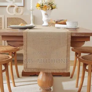 30*275 Cm Natural Burlap Linen Woven Table Runners