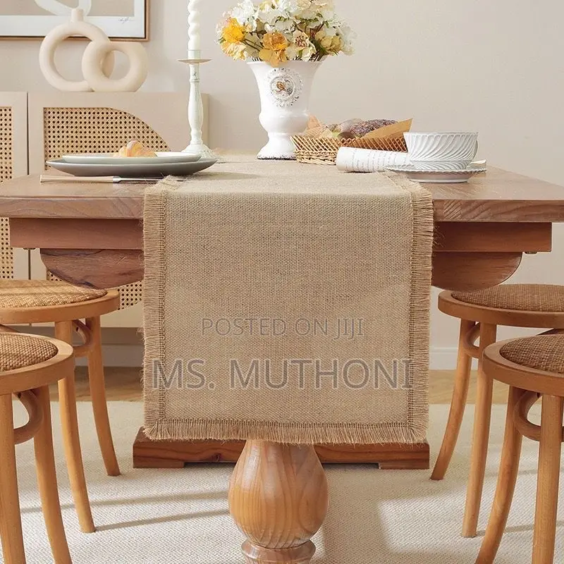 30*275 Cm Natural Burlap Linen Woven Table Runners