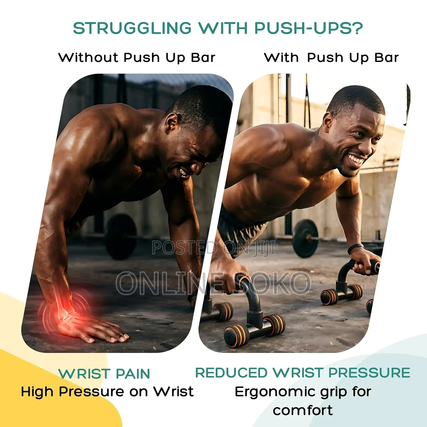 Push Up Bars Stand Pair for Home Gym, Calisthenics Strength Training