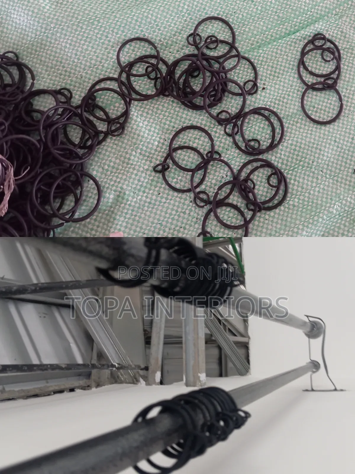 Generic Black Metal Curtain Rings Accessories