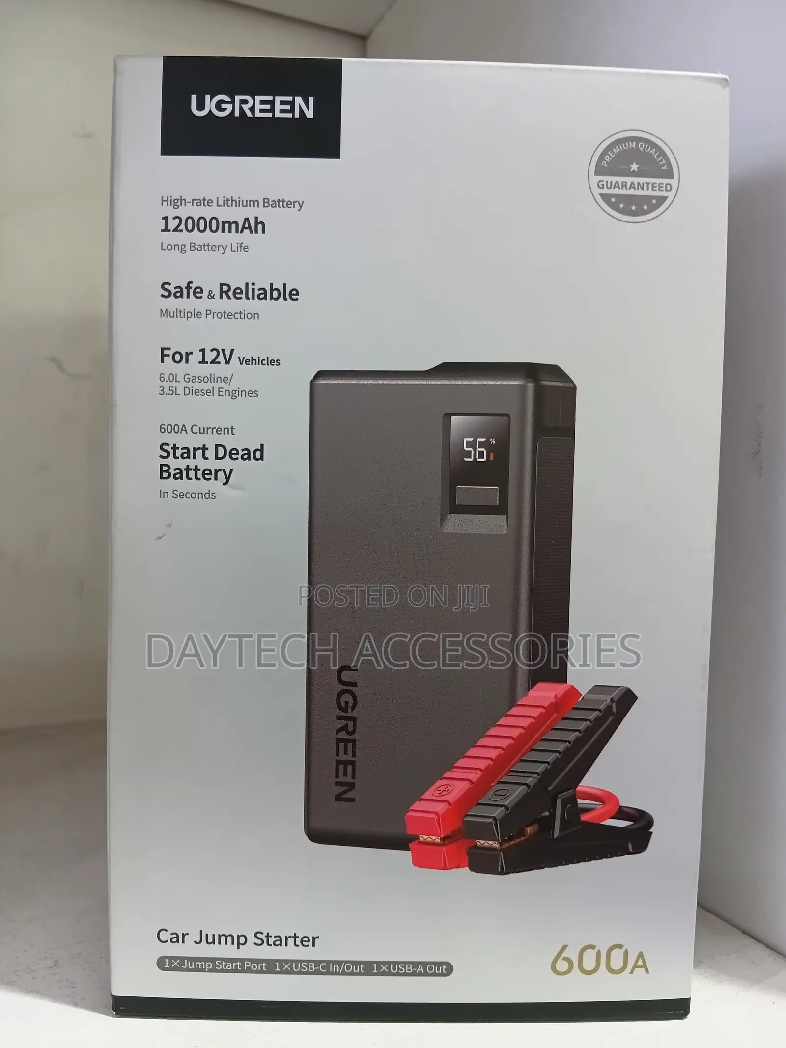 UGREEN 600A / 1000A Car Battery Jump Starter 12000mAh – ES702