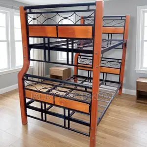 Sturdy Metal and Wood Triple Sleeper Bunk Bed