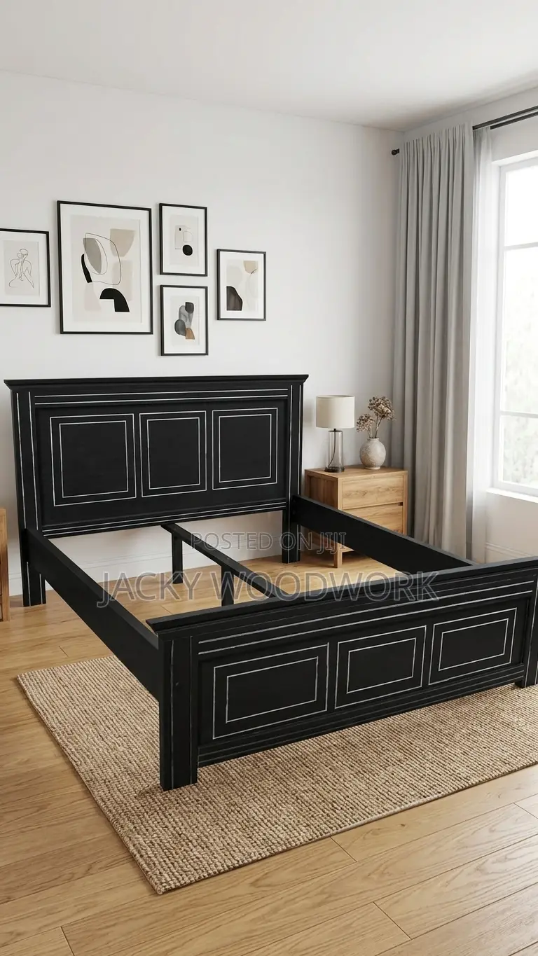 Classic Recessed Panel Hardwood Bed Frame