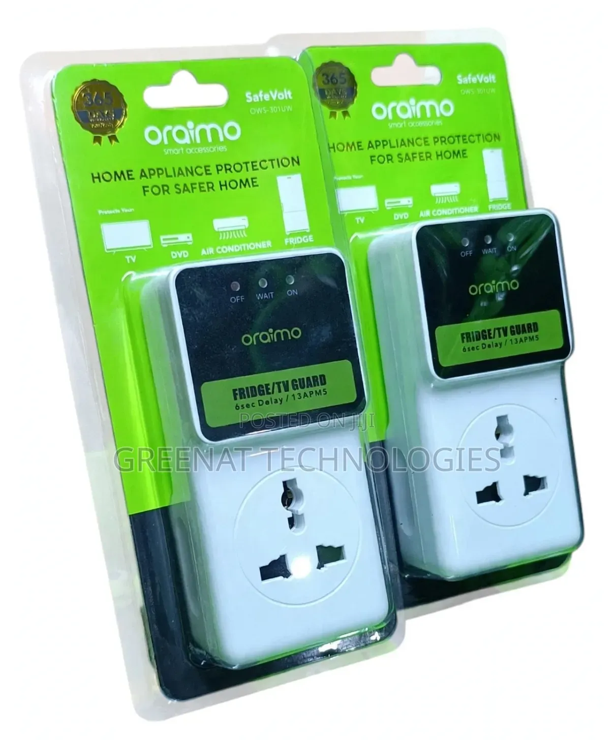 Oraimo Fridge Guard TV Guard OWS-301UW SafeVolt 6Sec Delay 13A Home