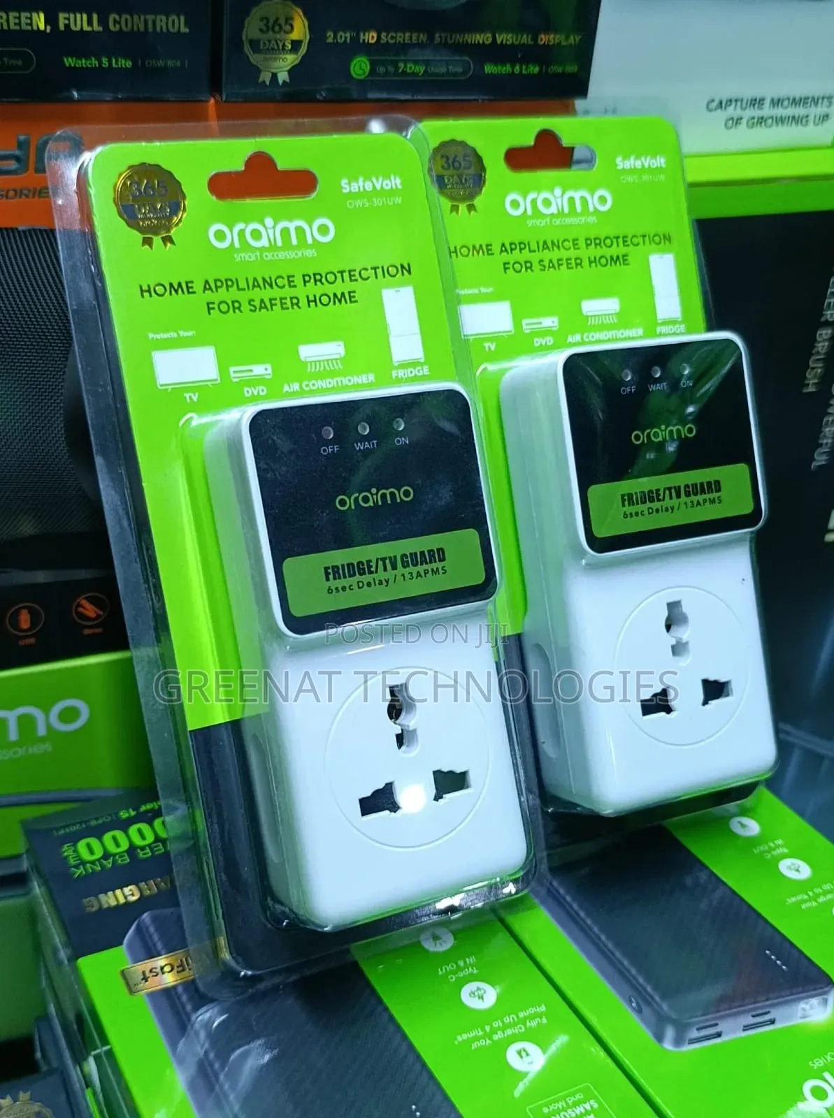 Oraimo Fridge Guard TV Guard OWS-301UW SafeVolt 6Sec Delay 13A Home