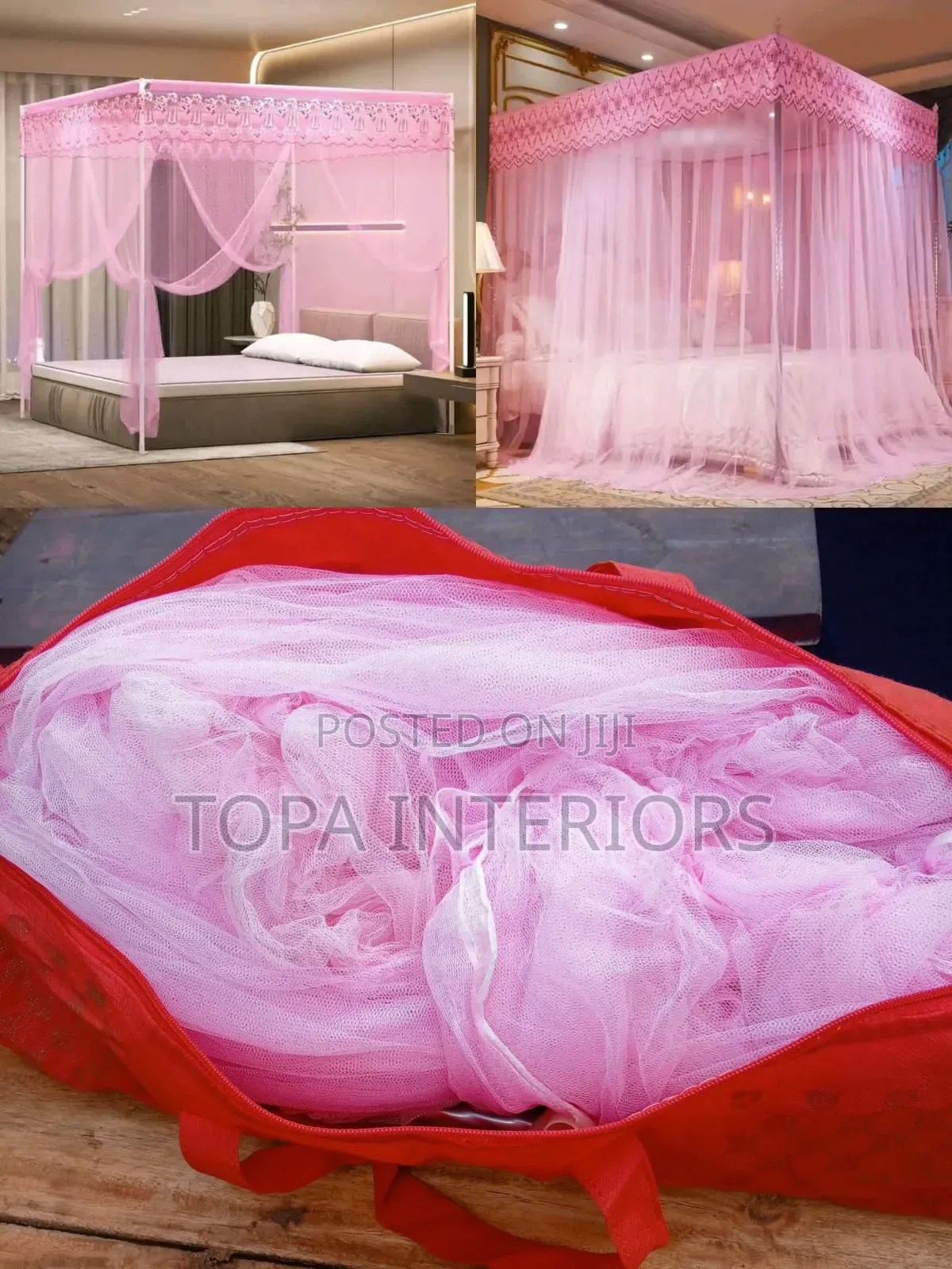 See-Through Fine Mesh Mosquito Nets for Beds