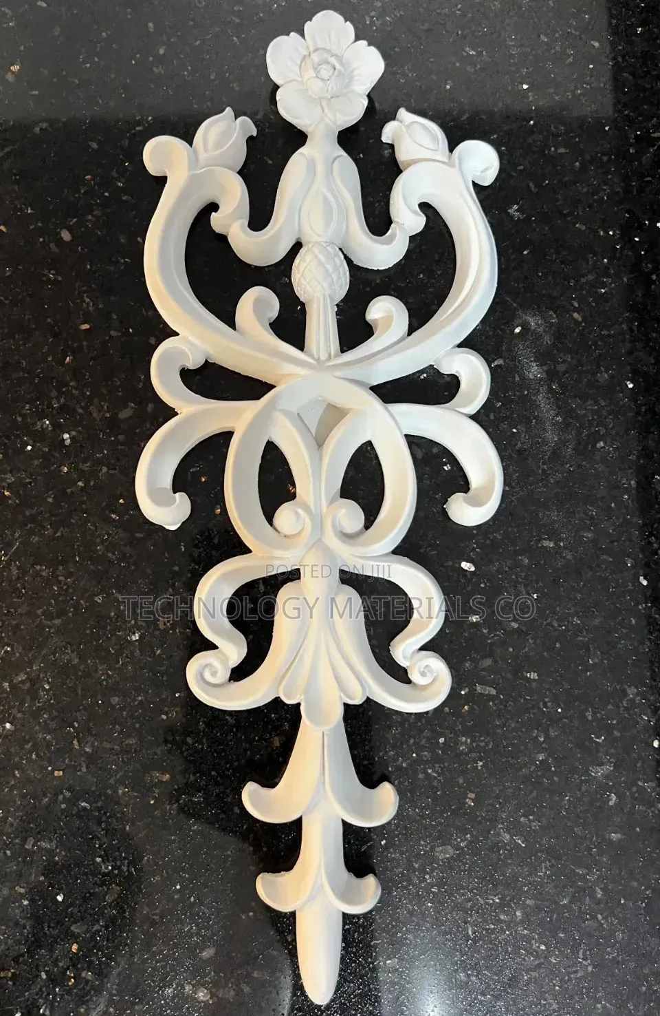 Elegant White Floral Wall Applique | Luxury Decorative Moulding