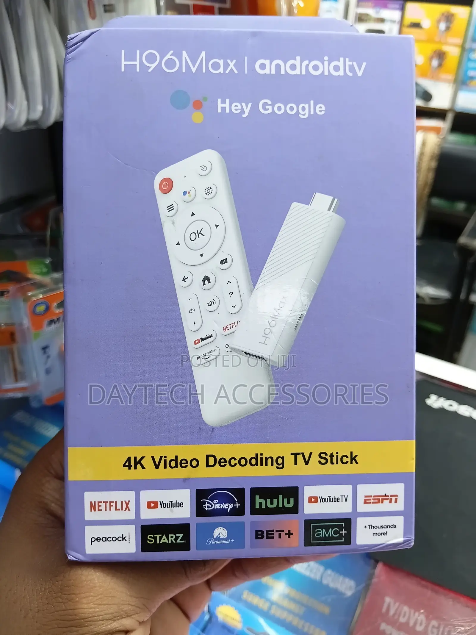 H96 Max 2+16gb Android TV Stick for Live Streaming.