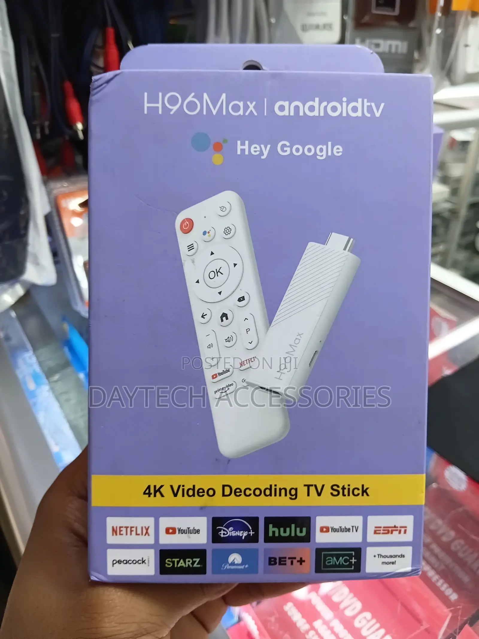 H96 Max 2+16gb Android TV Stick for Live Streaming.