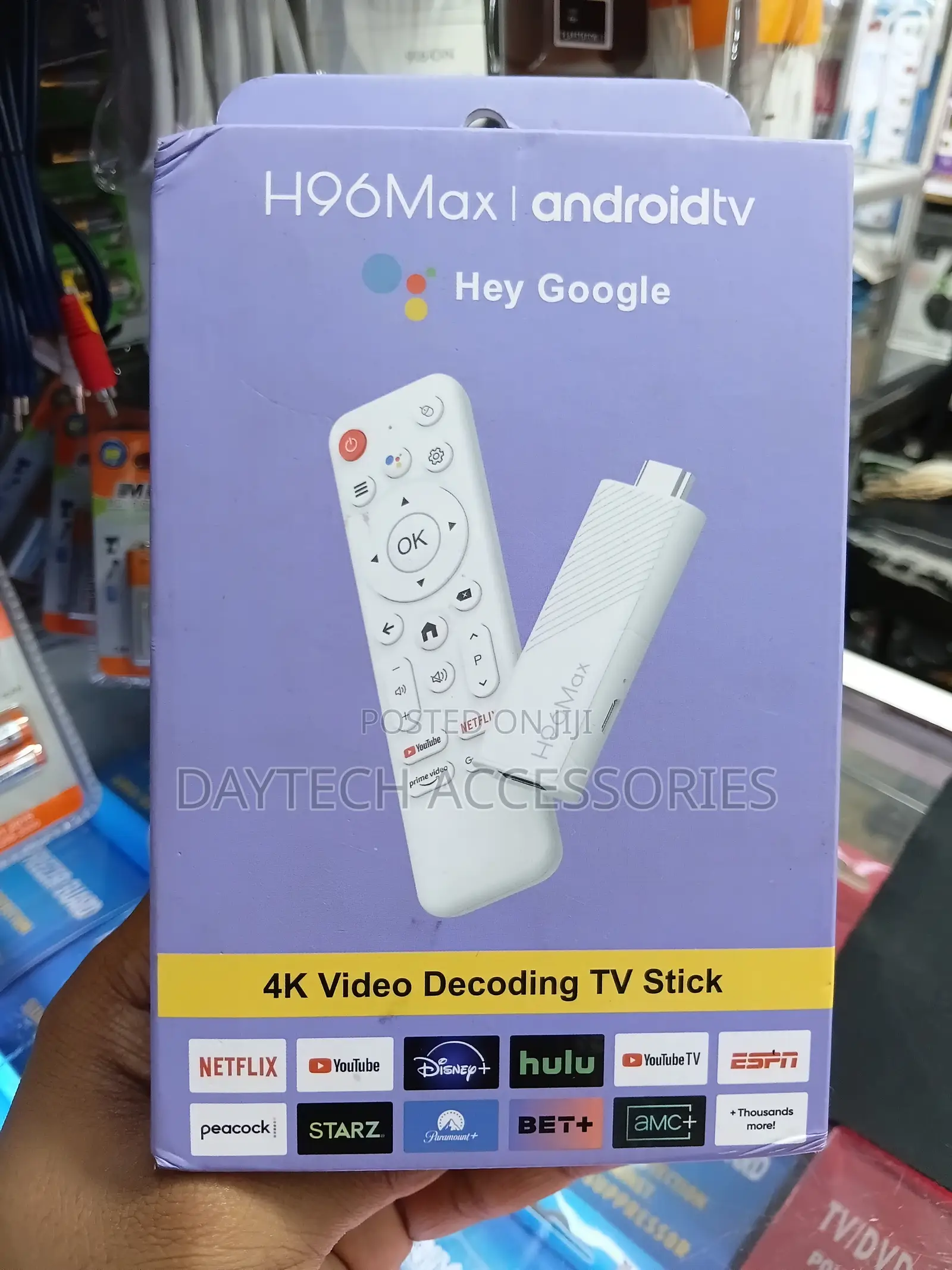 H96 Max Android TV Stick - 2GB RAM 16GB Storage Wi-Fi - White
