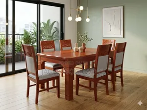 Premium 6-Seater Solid Mahogany Dining Set