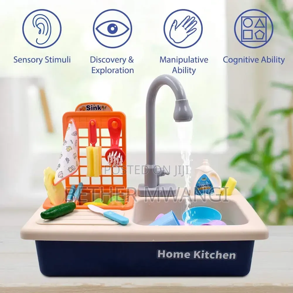 Kids Electric Kitchen Sink Toy With Running Water Set in Kenya