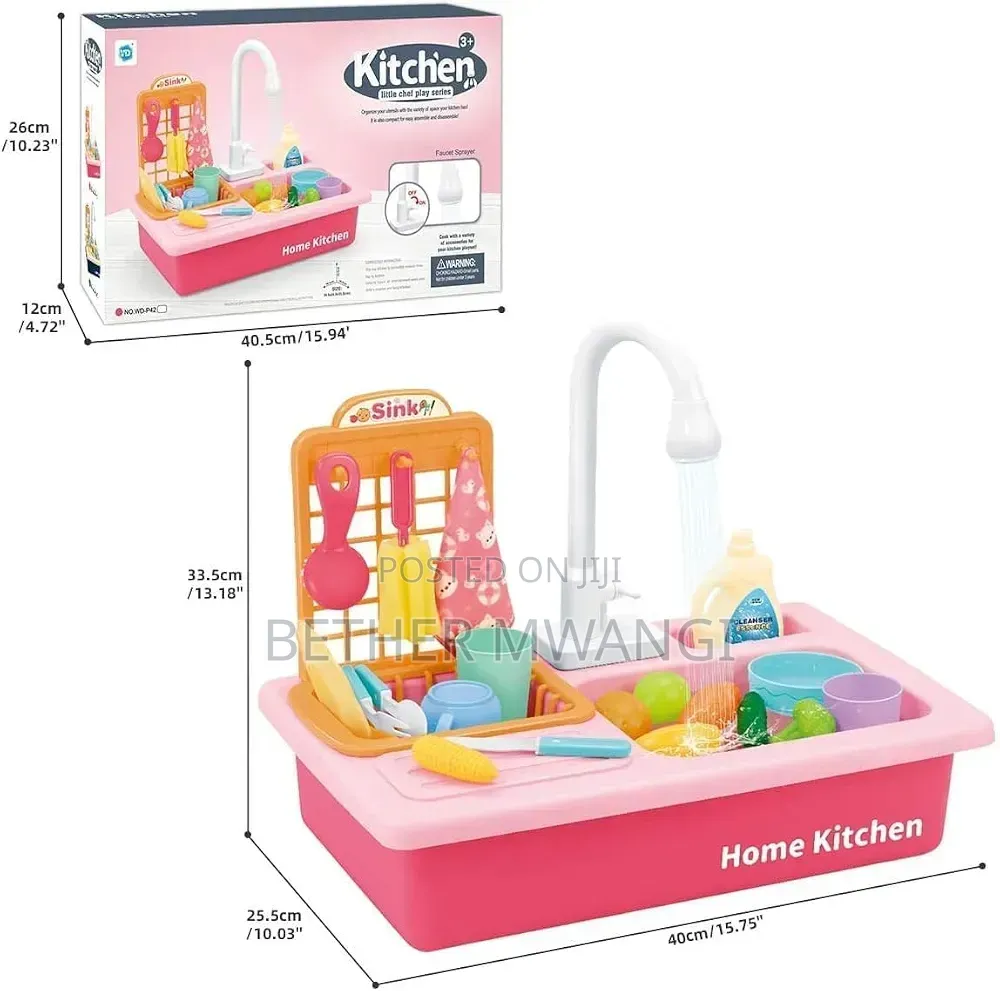 Kids Electric Kitchen Sink Toy With Running Water Set in Kenya