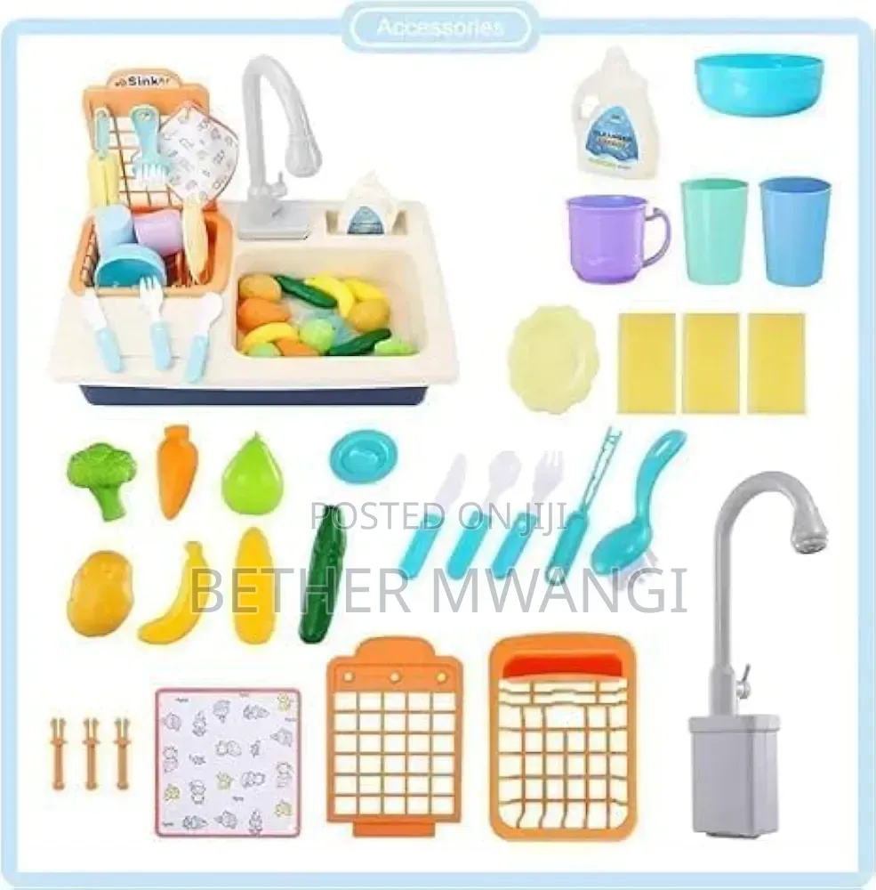 Kids Electric Kitchen Sink Toy With Running Water Set in Kenya