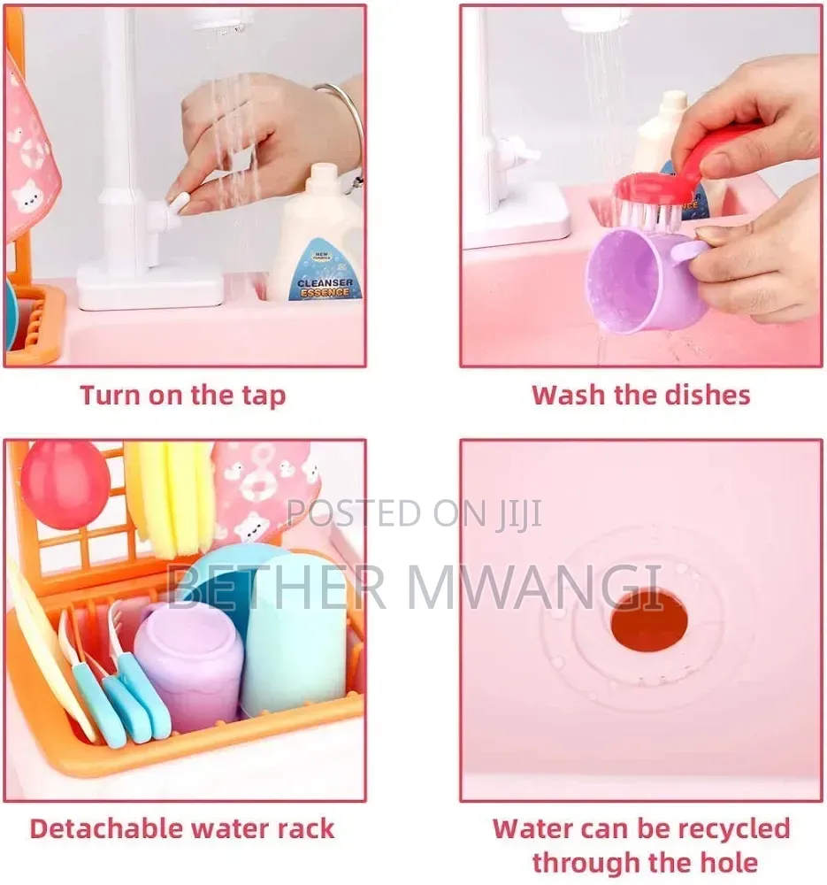 Kids Electric Kitchen Sink Toy With Running Water Set in Kenya