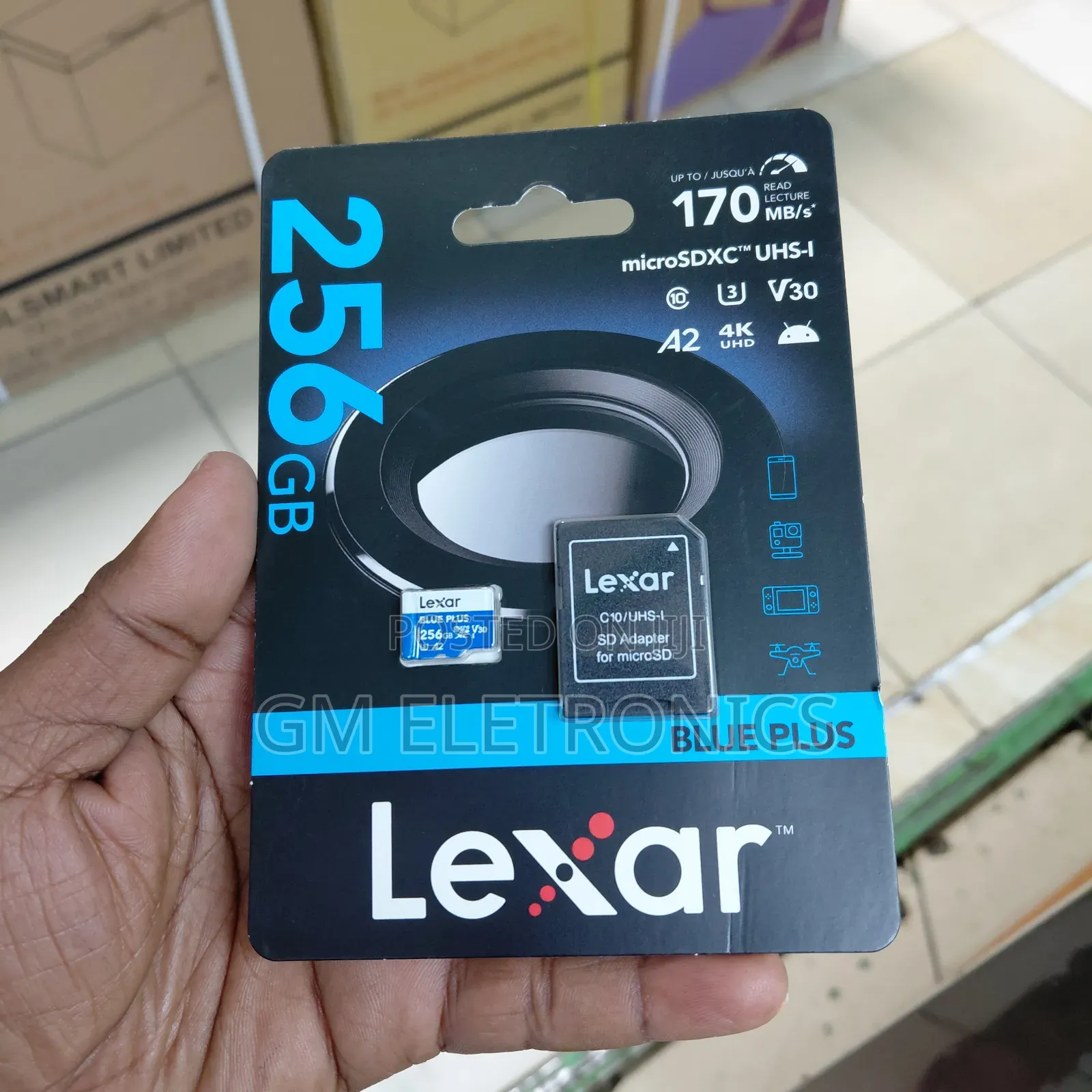 Lexar Blue Plus Micro SD Card 256GB.