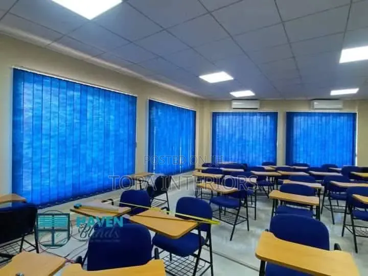 Blue Office Curtain Blinds Supply and Installation
