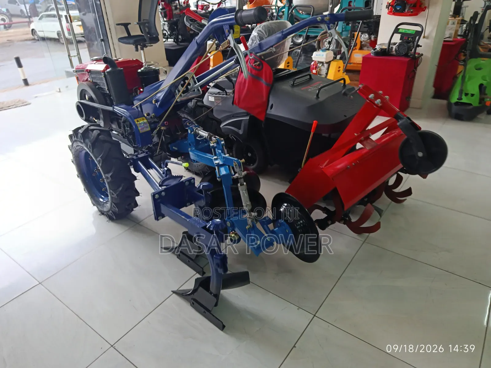10hp Walking Tractor With Attachments.