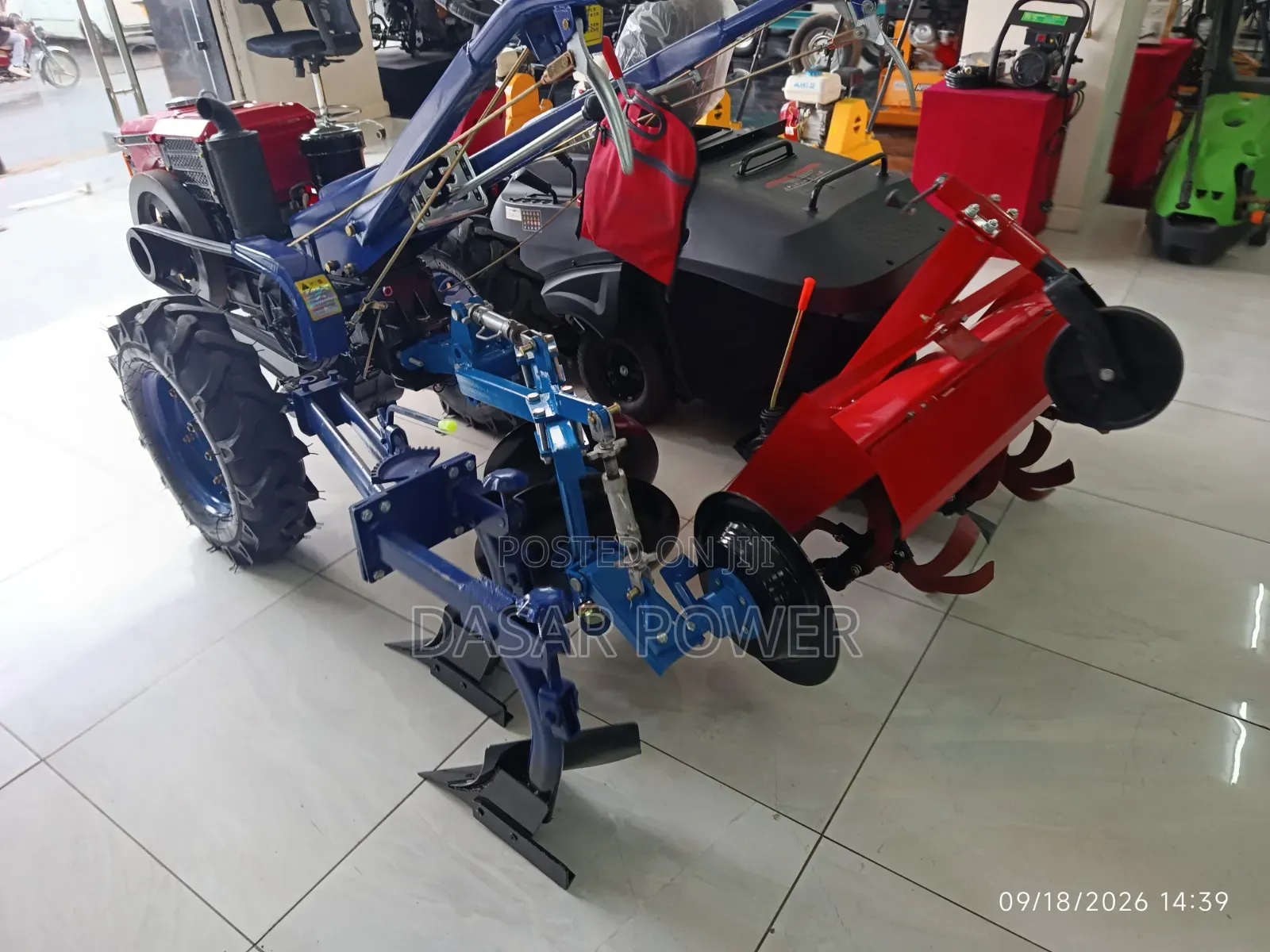10hp Walking Tractor With Attachments.