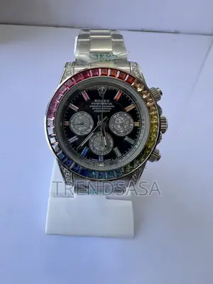 Rolex Rainbow Daytona Stainless Steel Watch