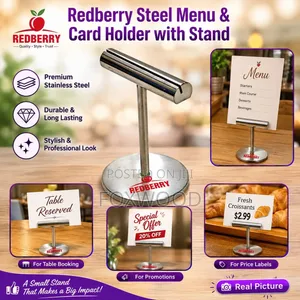 Stainless Steel Menu and Card Holder