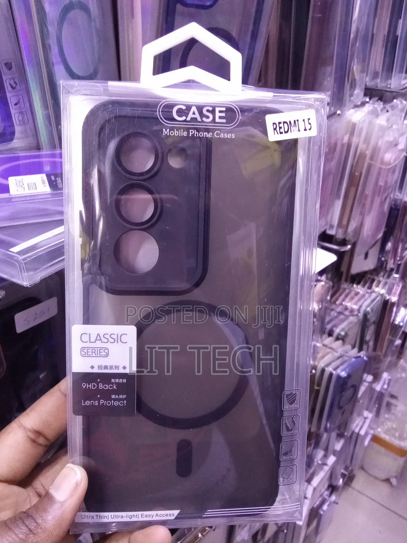 MagSafe Translucent Black Case With a 9HD Back for Redmi 15 -Black