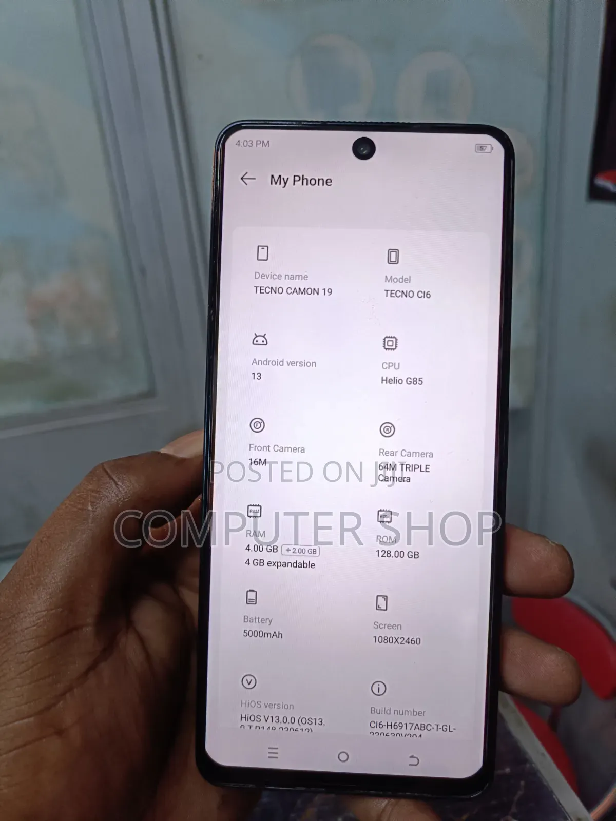 Tecno Camon 19 128 GB Black