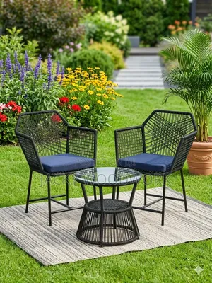 Premium 3-Piece Heavy-Duty Woven Balcony Garden Patio Set