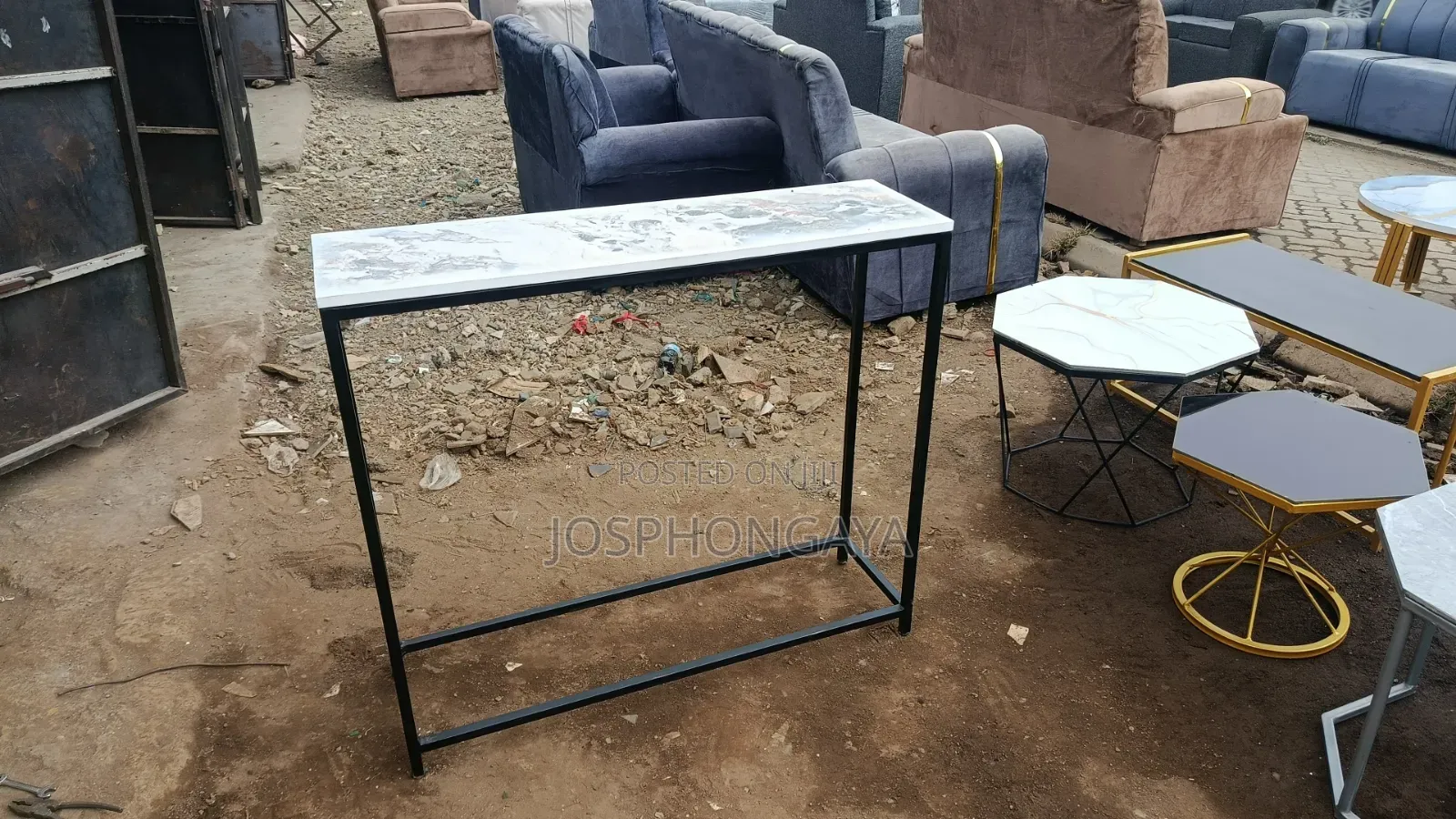 Metallic Console Table for Sale