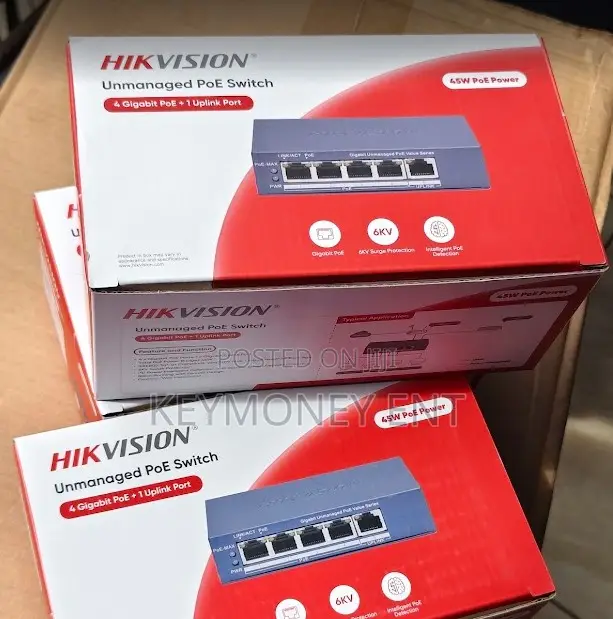 Hikvision 4+1 Gigabit Unmanaged PoE Switch 60W Power Budget