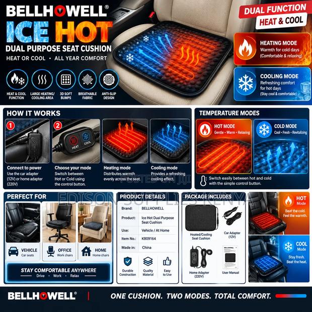 Heater Seat Chair Warmer Dual Cold Cooling Dual Purpose Seat Cushion