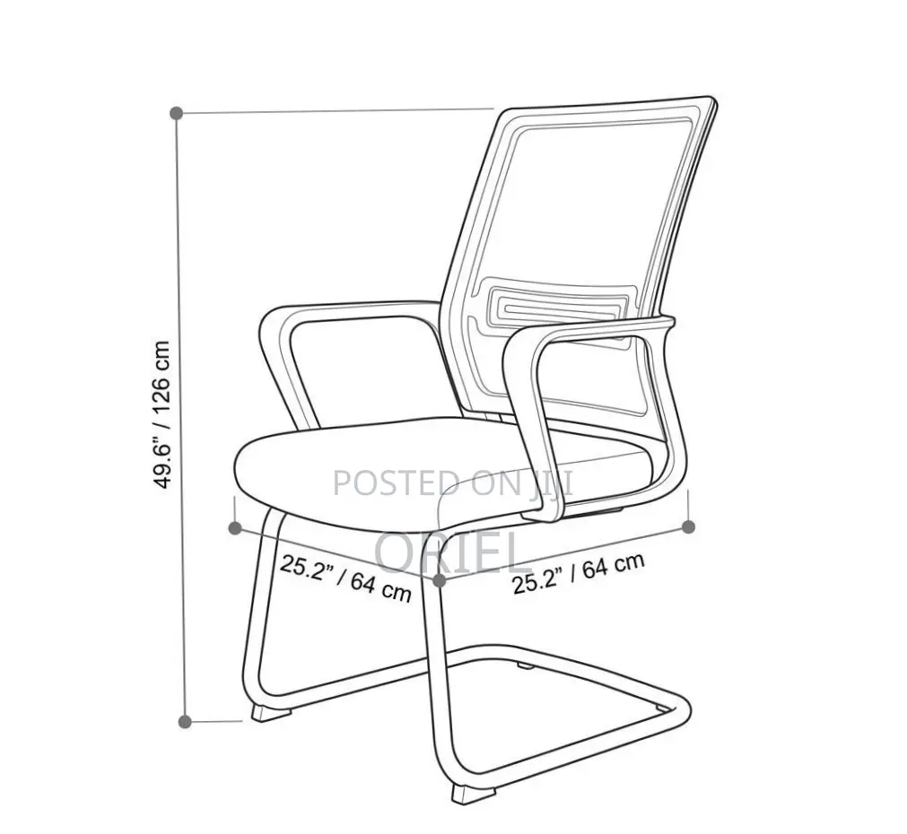 Office Chair : Sled Base Mesh Back Waiting Reception Chair