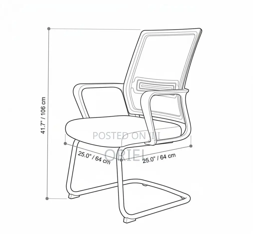 Office Chair : Sled Base Mesh Back Waiting Reception Chair