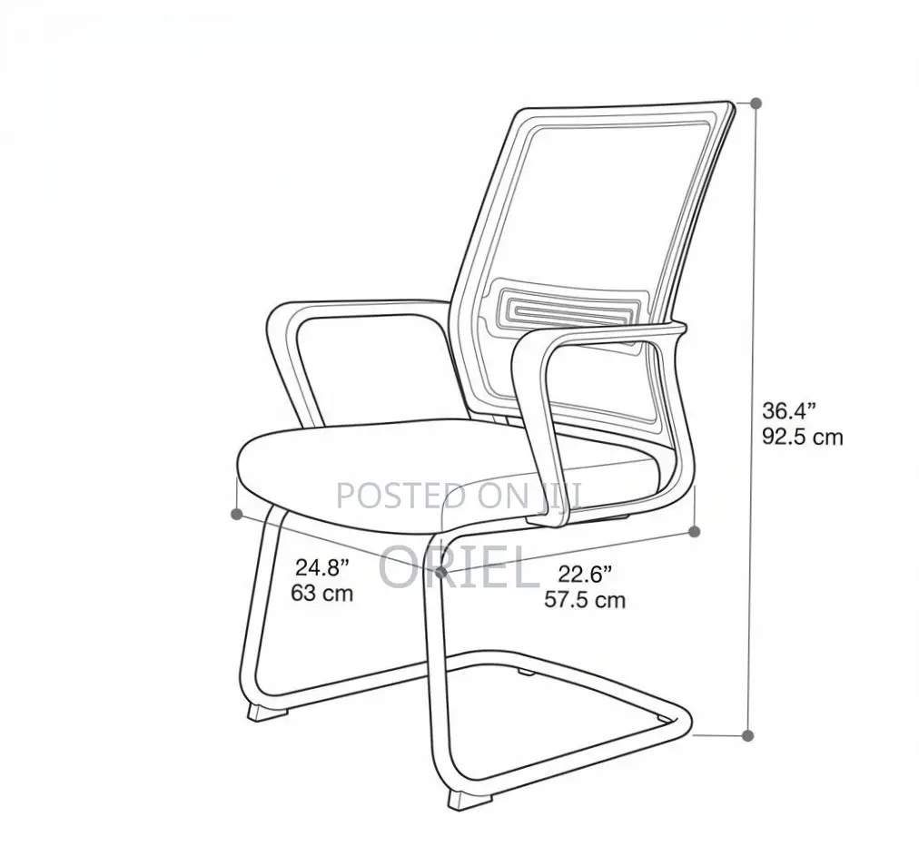 Office Chair : Sled Base Mesh Back Waiting Reception Chair