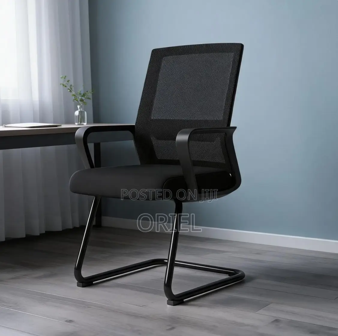 Office Chair : Sled Base Mesh Back Waiting Reception Chair