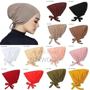 Modal Muslim Turban Hat Inner Hijab Caps