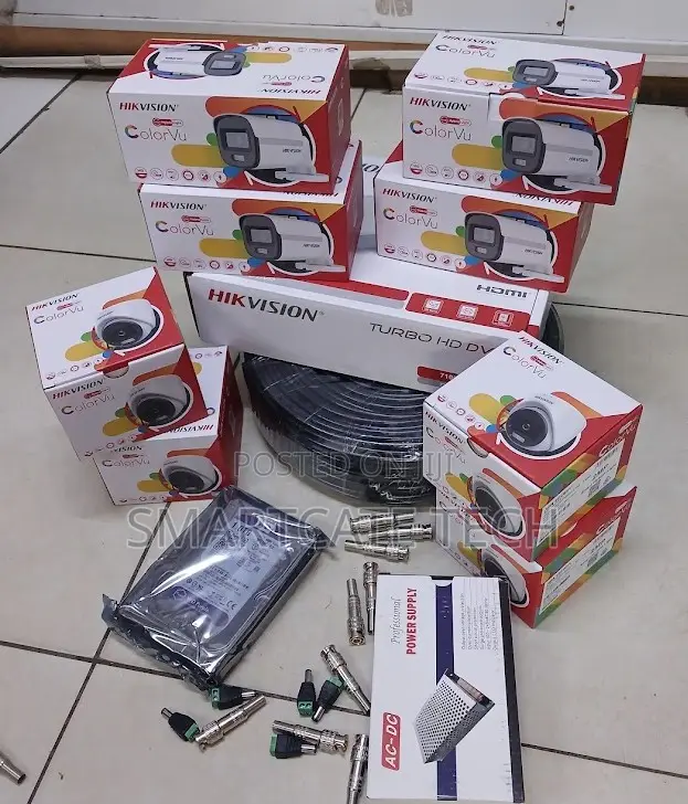 Hikvision 8CH CCTV System 4 Dome 4 Bullet ColorVu Cameras