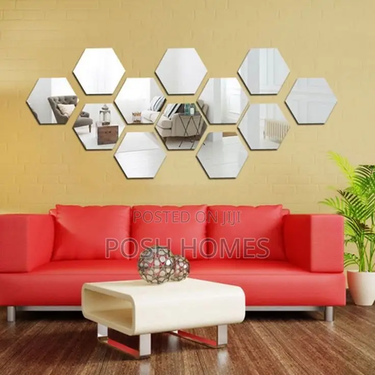 Flexible Peel-and-Stick Mirrors Acrylic Hexagonal